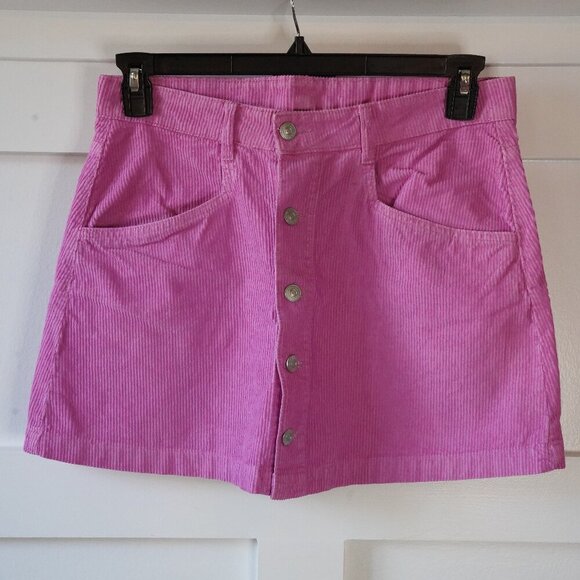 Free People, Ray Cord Mini Wide Tooth Corduroy Skirt, Pink Frosting, Purple - Picture 2 of 6